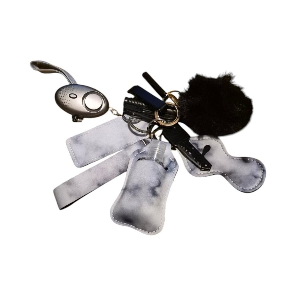 11pc Gray/Black Self-Defense Keychain - Picture 2 of 3